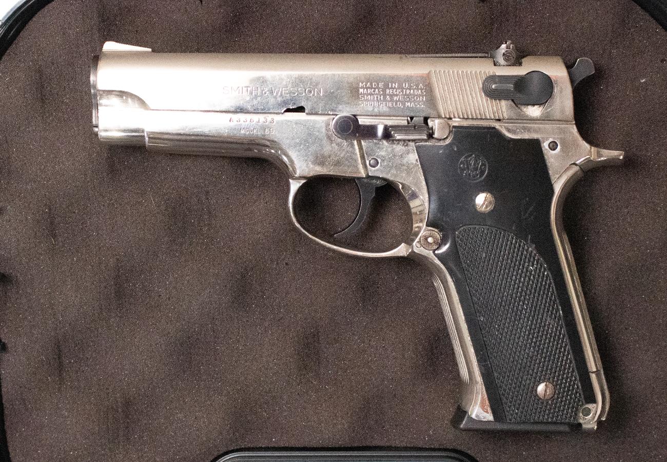 SMITH AND WESSON 59 9mm Used Semi-Auto Pistol with DA/SA Trigger and Nickel Finish